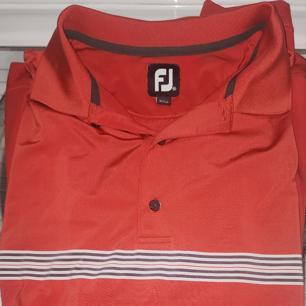 Men's Rare find.  2XL FootJoy golf polo.  Red/White/Blue striped